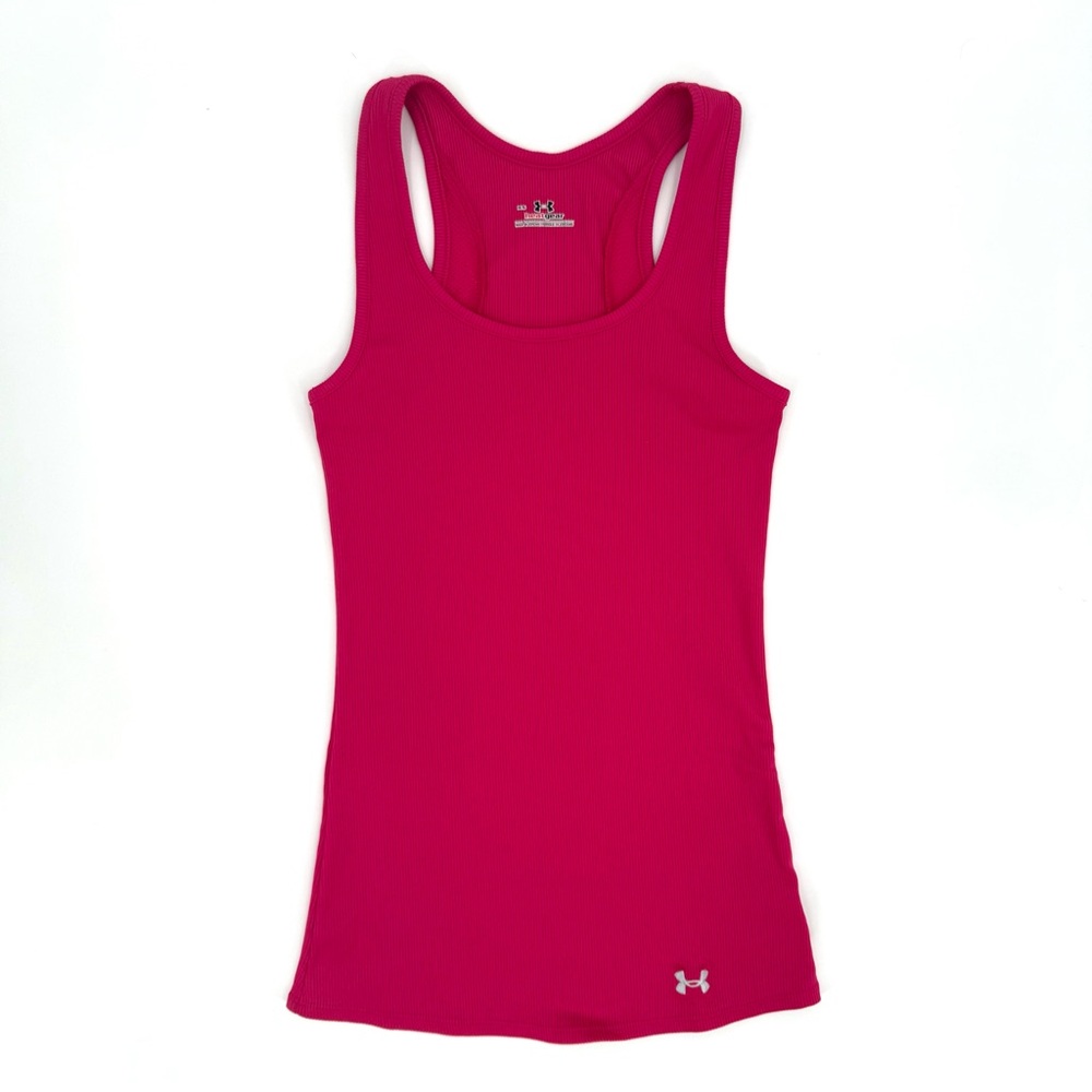 ⭐️Hot Pink UnderArmour HeatGear Scoopneck Racerback Tank Top Breathable Sport XS